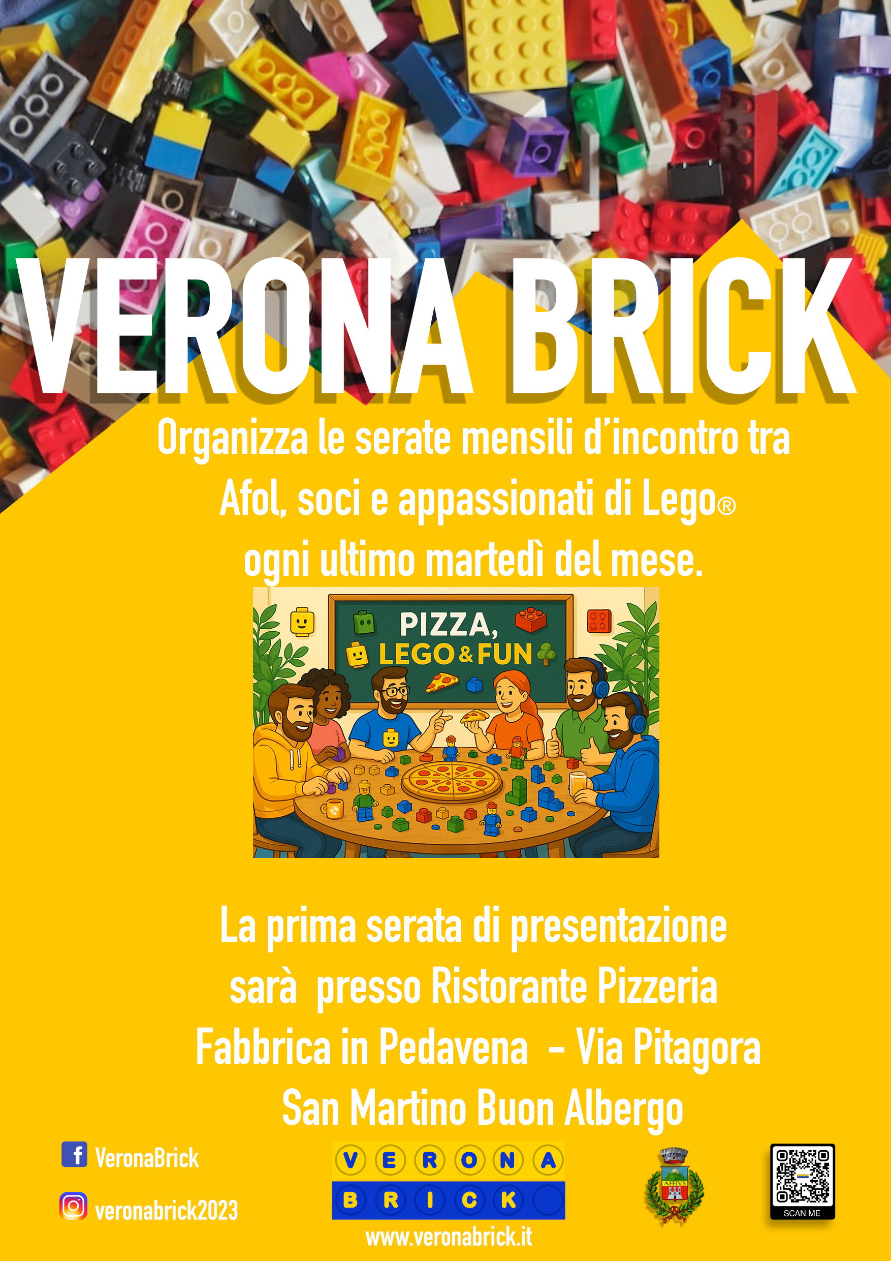  Veronabrick organizza serate mensili  "Pizza Lego® & Fun"  21 o 28 Aprile